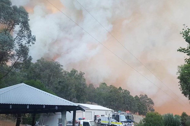 Fire crews on hand to tackle the blaze.