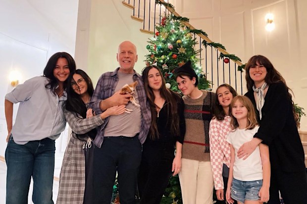 Demi Moore and Bruce Willis embrace their blended family with kids and Bruce's wife Emma Heming Willis.