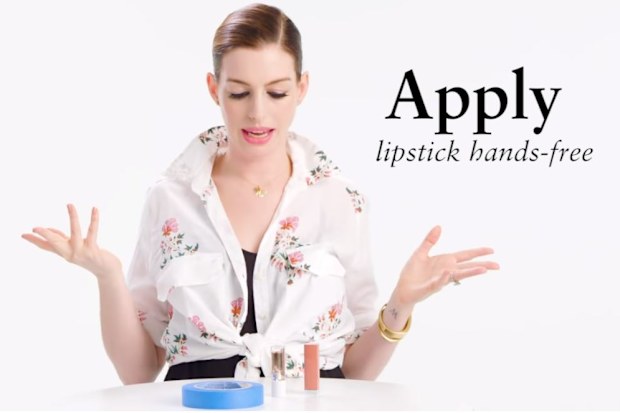 Anne Hathaway, lipstick, video