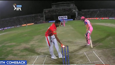 Indian spinner Ravichandran Ashwin's Mankad run-out of England's Jos Buttler.