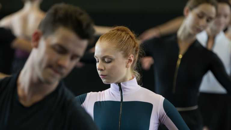 Soloist Mia Heathcote in rehearsal.