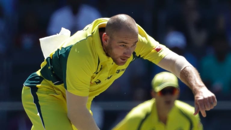 John Hastings bowls for Australia in 2016.