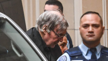 George Pell arrives at Supreme Court of Victoria for his appeal.