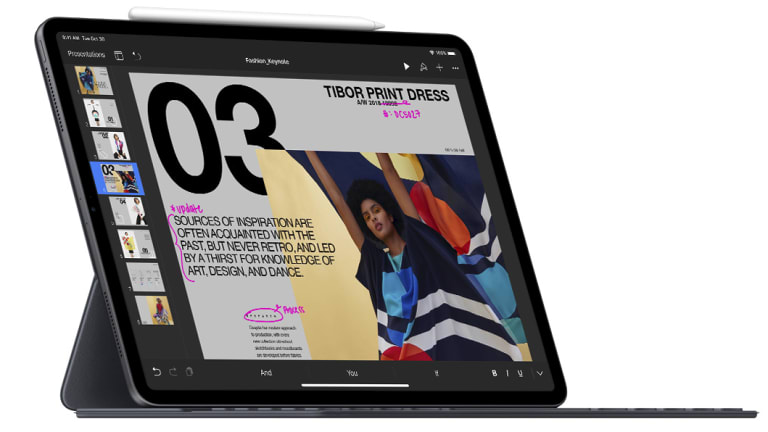 The iPad Pro works with a redesigned Apple Pen that attaches magnetically.