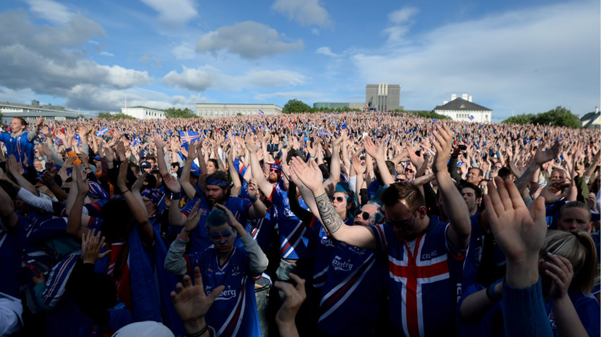 Euro 2016 Iceland fans bellow final emotional Viking's chant