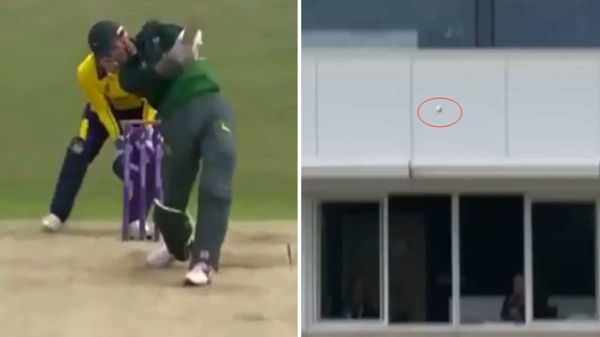 Cricket ball smashed through open window of BBC commentary box | Nine ...