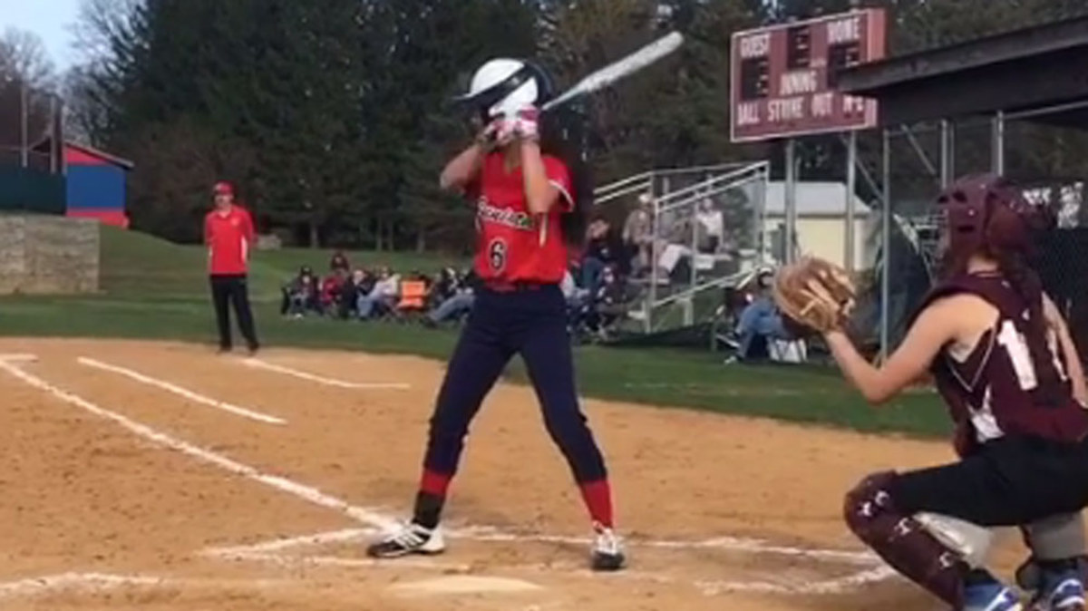 Softball player unveils stunning new trick shot