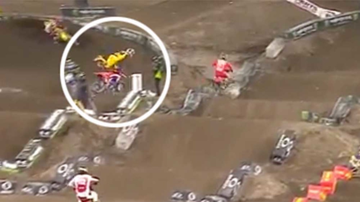 Motorsport: Supercross rider takes off after botched jump | Nine.com.au