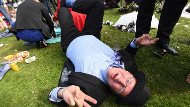 Someone had a bit too much fun at Flemington ...