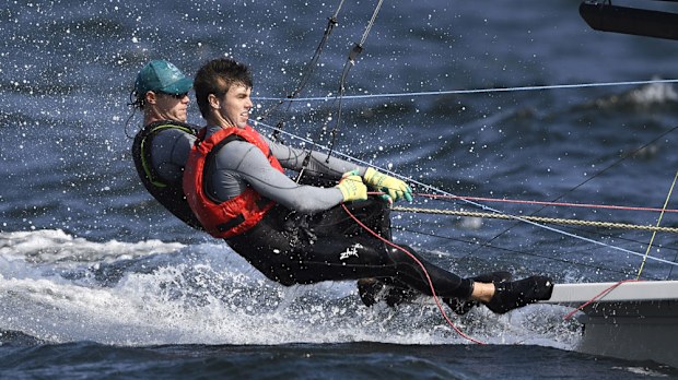 Nathan Outteridge and Iain Jensen have won silver in the 49er. (AFP)