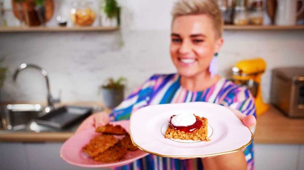 Jane de Graaff's three-ingredient flapjacks with coconut cream topping