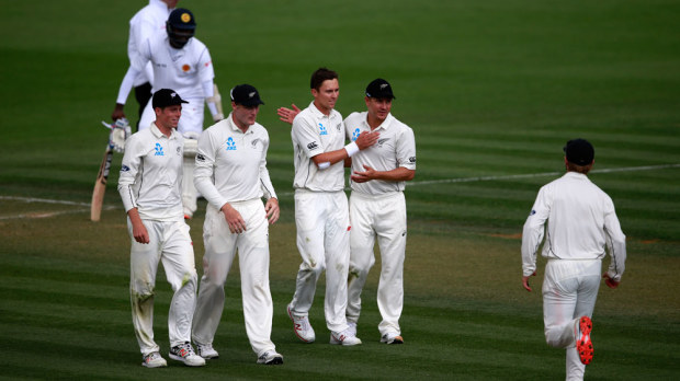 Trent Boult celebrates a wicket against Sri Lanka. (Getty)