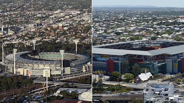 The MCG and Suncorp Stadium are being thrown up as NRL grand final venues. (AFP and AAP)