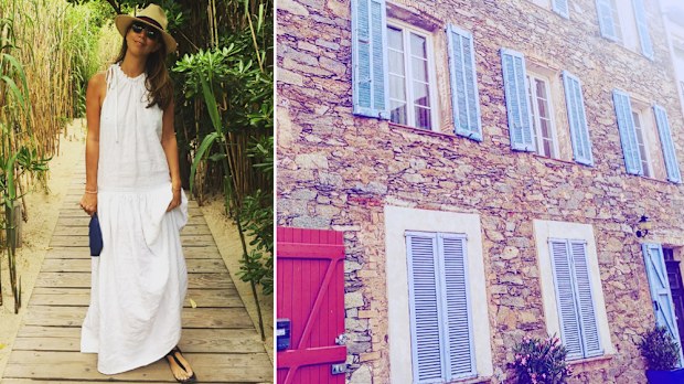 Sydney PR executive Mira Comara at Club 55 in St Tropez and details from a house in  the fabled French holiday town. 