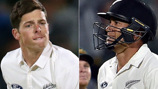 Mitchell Santner and Ross Taylor. (AAP)