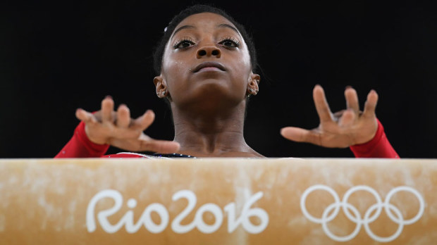 Simone Biles had to settle for silver on the beam. (Getty Images)