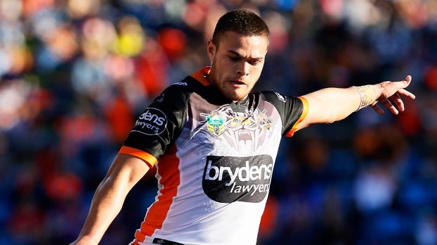 Tuimoala Lolohea of the Tigers attempts a conversion