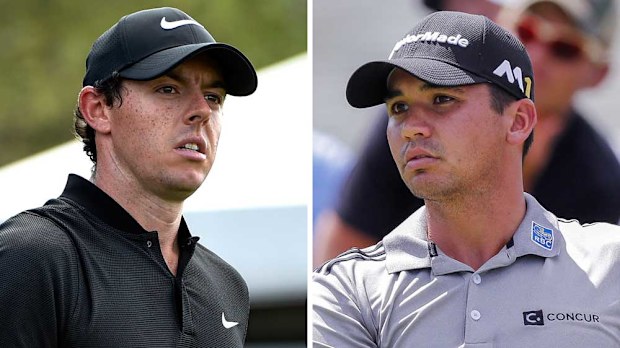 Rory McIlroy (left) is looking to take away Jason Day's mantle as world No.1. (AAP)