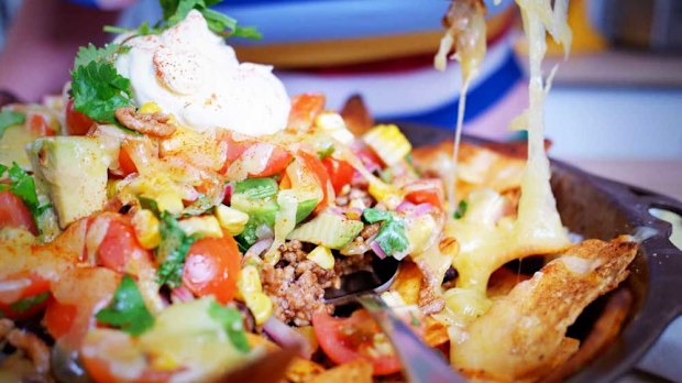 Cheesy one pan nachos