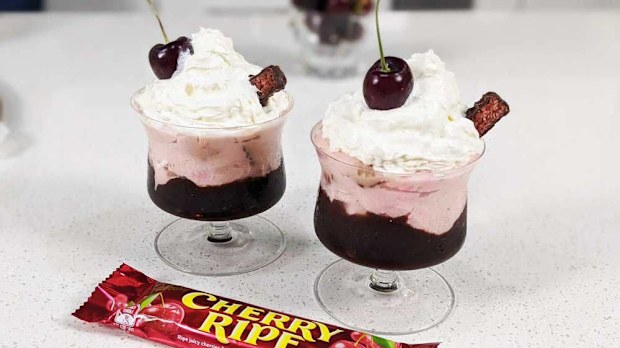Cherry Ripe whipped coconut mousse