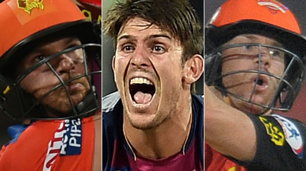Aaron Finch, Mitchell Marsh and David Warner have been in excellent form for their IPL sides. (AFP)
