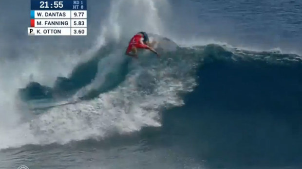 Mick Fanning in action at the Fiji Pro. (Supplied)