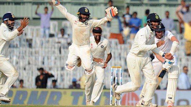 India celebrate after winning the Fifth Test against England. (AAP)