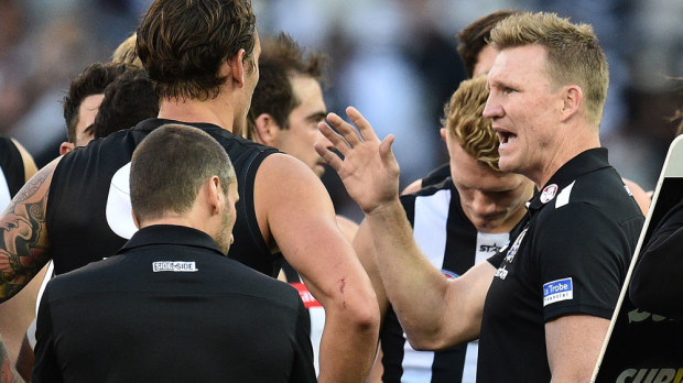 Collingwood coach Nathan Buckley. (AAP)