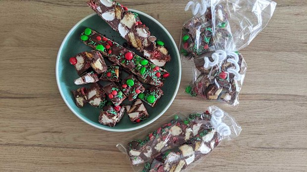 Christmas themed rocky road