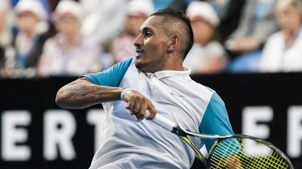 Nick Kyrgios in action.