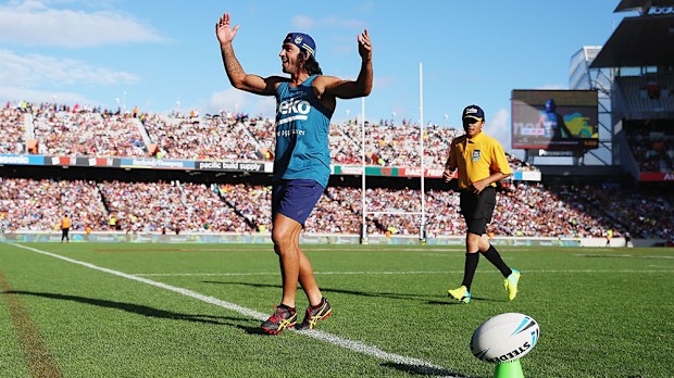 Johnathan Thurston at the Auckland Nines last year. (Getty)