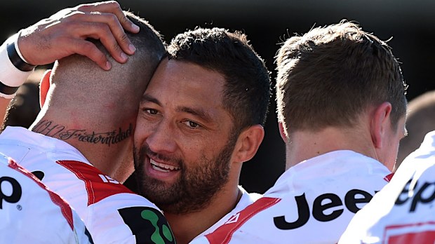 Benji Marhsall's final game for the Dragons ended with a win. (AAP)