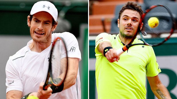 Andy Murray and Stan Wawrinka. (AAP)