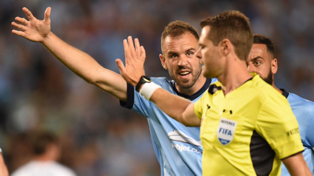 Tensions between A-League players and coaches and match officials continue to grow. (AAP)