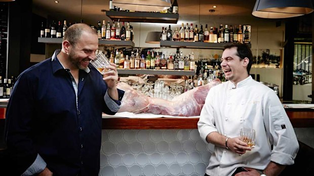 Erez Gordon and chef Paul Cooper at Bishop Sessa