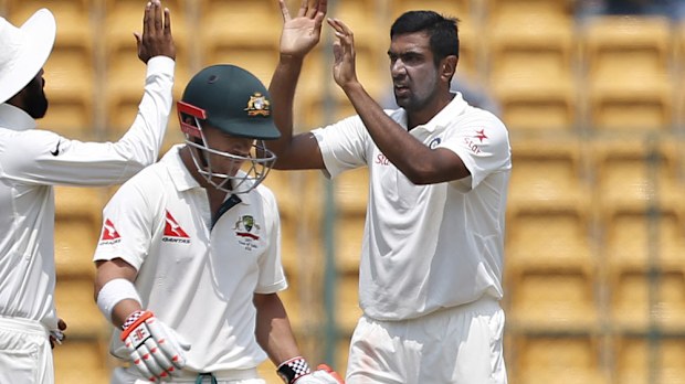 Australian opener David Warner has real problems against Indian spinner Ravi Ashwin. (AAP)