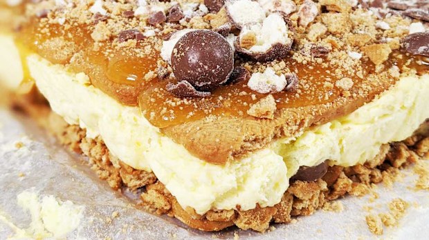 Malteser vanilla custard slice