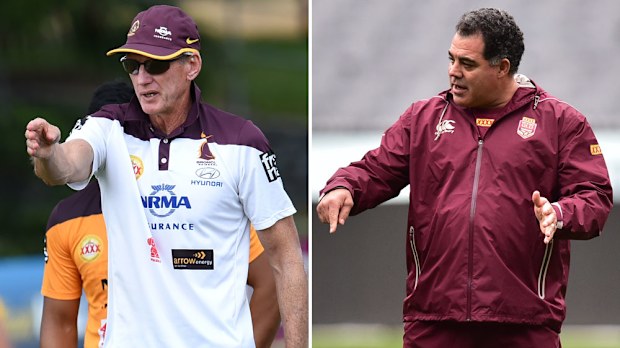 Wayne Bennett (L) and Mal Meninga. (Getty-file)