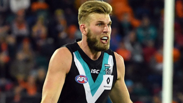 Port Adelaide's Jackson Trengove.
