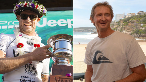 Mick Fanning (l) and Mark Richards. (Getty)
