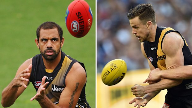 Chris Yarran and Brett Deledio. (Getty and AAP)