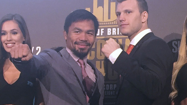 Manny Pacquiao will take on Jeff Horn in Brisbane on Sunday. (AAP)