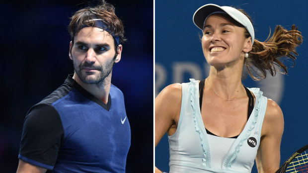 Roger Federer and Martina Hingis (Getty and AAP)