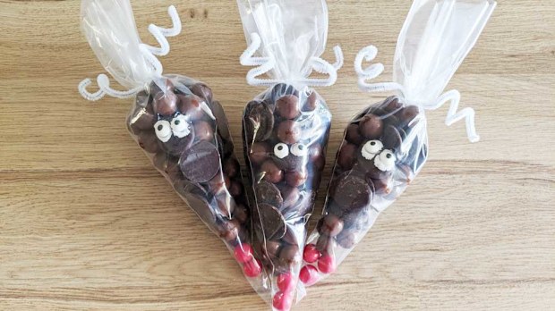 Rudolph the red nosed reindeer chocolate gift bags