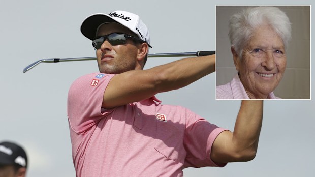 Adam Scott in action and (inset) Dawn Fraser. (AAP)