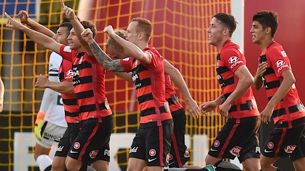 The Wanderers finally had something to smile about. (AAP)