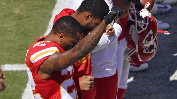 Marcus Peters made his feelings known. (AAP)