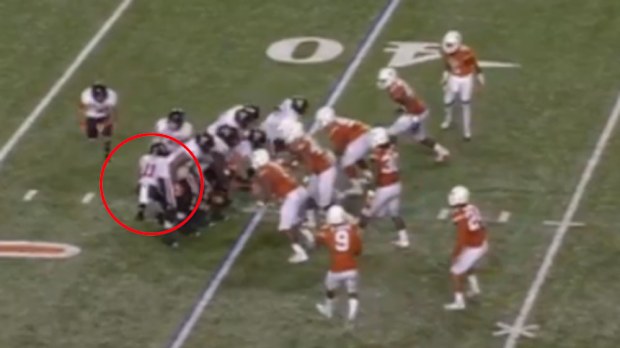 Jakeem Grant hides behind the Texas Tech offensive line. (Supplied) 