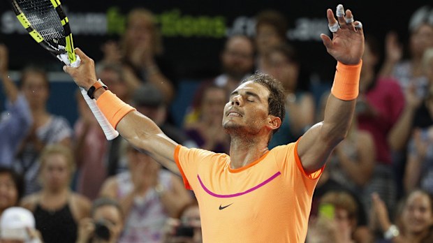 Rafael Nadal scored a straight sets win in Brisbane. (AAP)