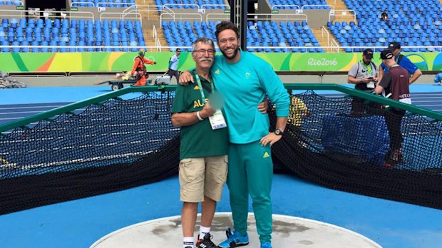 Olympian Ben Harradine and coach father Ken Harradine. (Facebook/Ben Harradine)